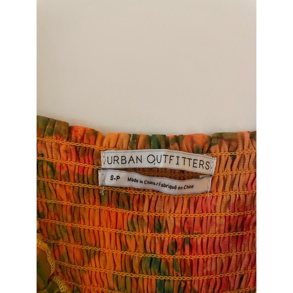 Urban Outfitters Women's Audrey Mesh Mini Dress‎ In Orange Floral Size Small - Picture 4 of 9